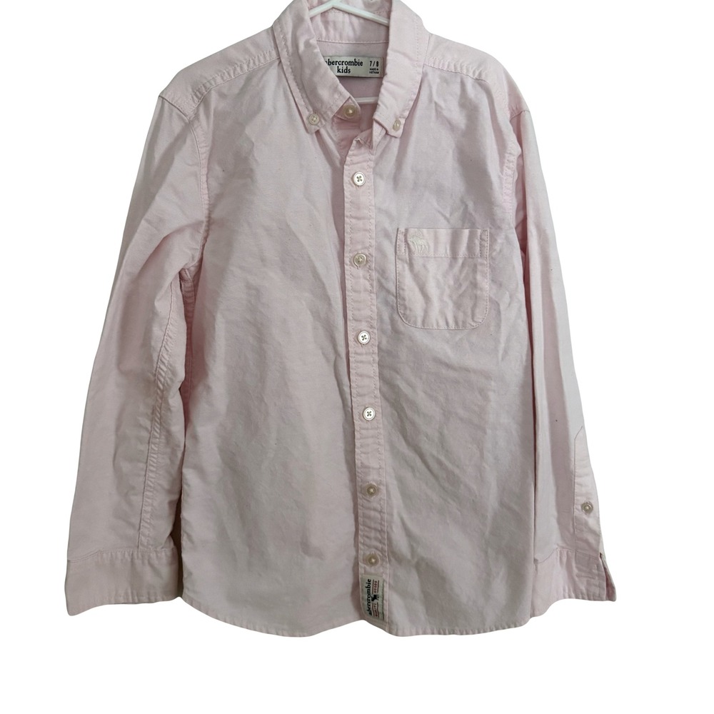 Abercrombie Kids Pink Button Down Oxford Shirt‎ Long Sleeve Size 7 8